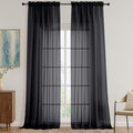 OVZME Black Sheer Curtains 108 Inches Long 2 Panels Set, 59 Inch Extra Wide by OVZME