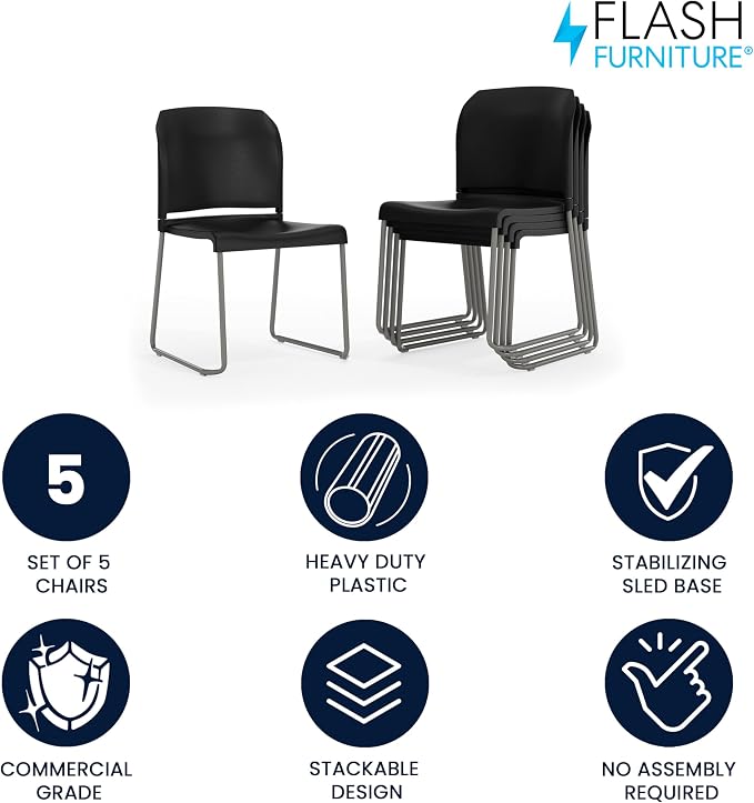 Flash Furniture Hercules Series Contoured Stacking Chairs - Image 4