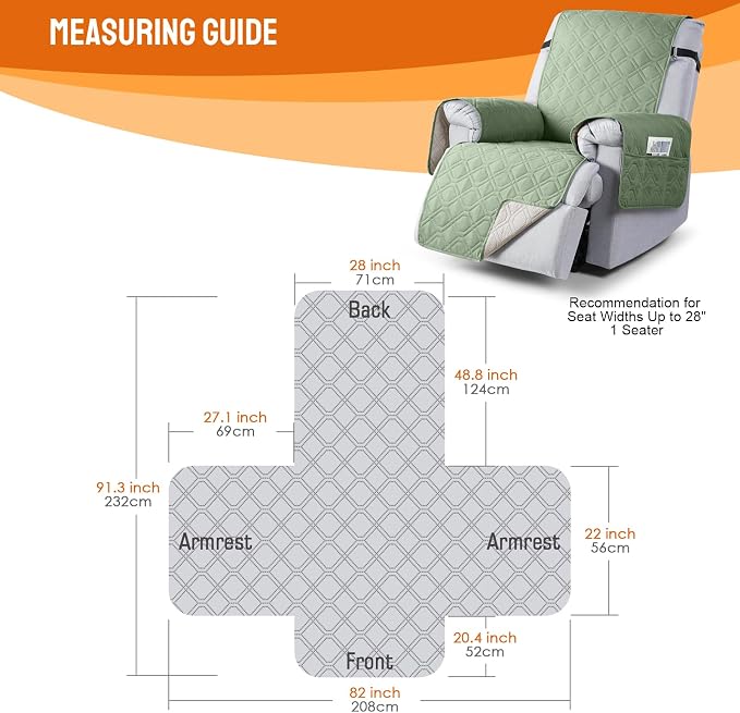 VANSOFY 100% Waterproof Recliner Chair Covers, Recliner Cover Non-Slip Dog - Image 6