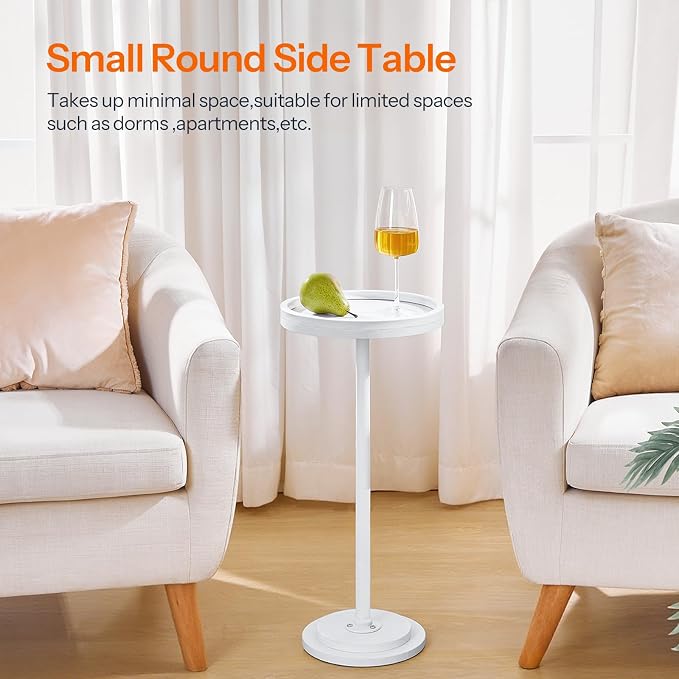 HOOBRO Small Round Side Table, Drink Table, Coffee Martini Table - Image 4