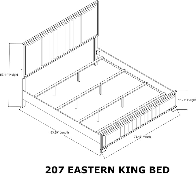 Kings Brand Furniture 6-Piece Modern & Premium Bedroom Set in Walnut Wood Finish - Image 7