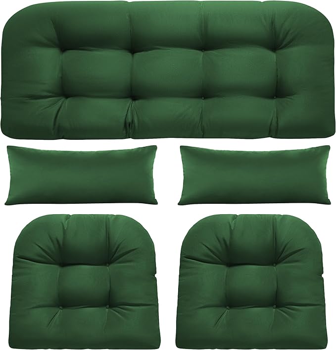 Wicker Chair Cushions of 5 Pieces, Waterproof Outdoor Loveseat Cushion by Unknown