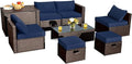 Tangkula 8 Piece Patio Furniture Set, Patiojoy Outdoor Space Saving PE Rattan by TANGKULA