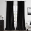 Guken Black 100% Blackout Curtains 108 Inch Length 2 Panels Set by Guken