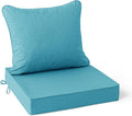 Summsun Faux Linen Outdoor Chair Cushions, Water Resistant Backrest and Seat by SUMMSUN