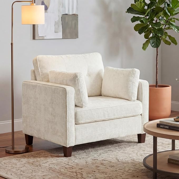 Luxury Oversized Accent Chair, 40.9" Upholstered Piping Single Armchairs by LANDASSYHOME
