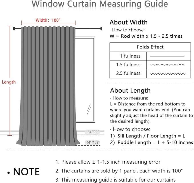 MYSKY HOME Floor to Ceiling Curtains 108 Inches White Sheer Window Drapes - Image 3