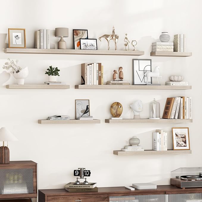 Fun Memories 20 Inch Floating Shelves Wall-Mounted, Engineered Wood Wall Shelves - Image 6