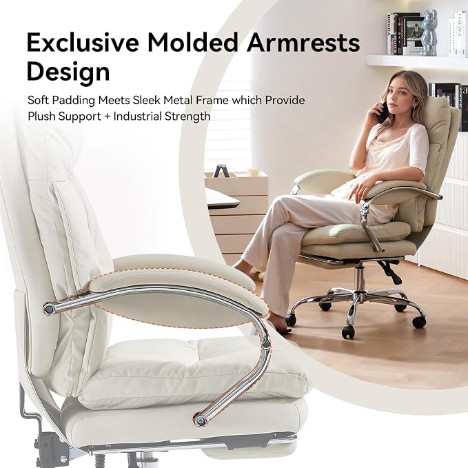 LEAGOO Office Chair with Foot Rest, Ergonomic Executive Office Chair with Arms - Image 5
