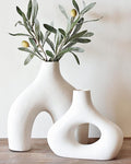 Carrot's Den Donut Vase, Hollow | Table Centerpiece, Olive Plant, Living Room by CarrotsDen