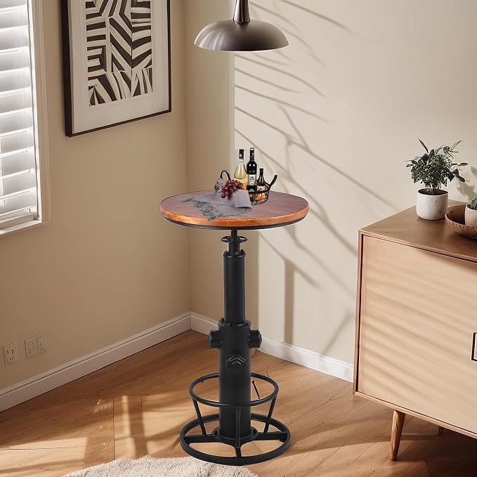 Rustic Industrial 3 Piece Bar Table Set - Image 6