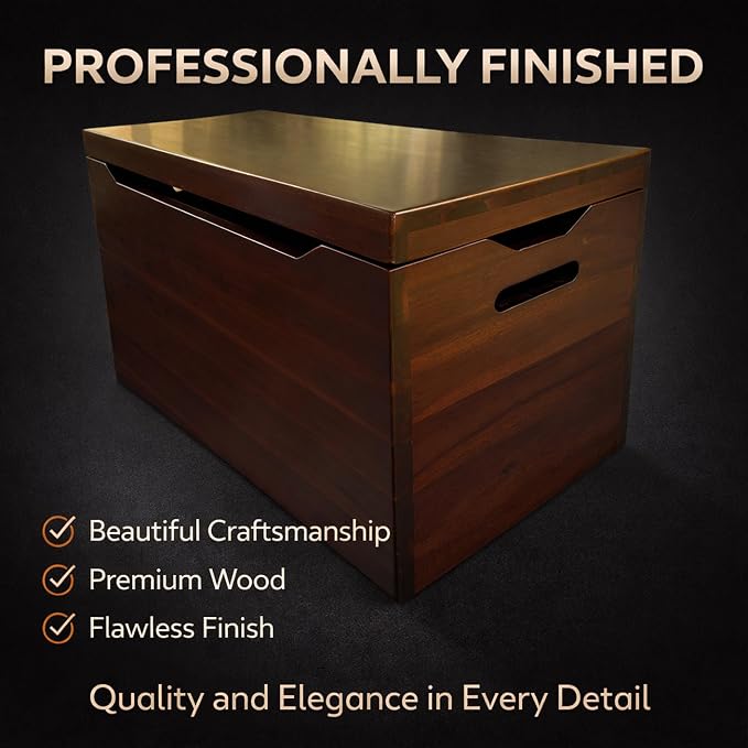 Personalized Engraved Name, Fully Assembled, Solid Wood Storage Trunk - Image 8