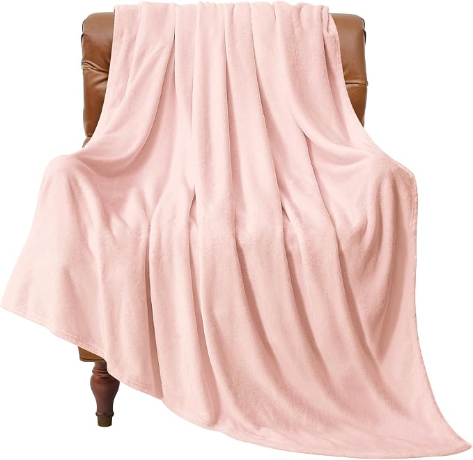 BEDELITE Fleece Blanket Pink Morn Throw Blankets by BEDELITE