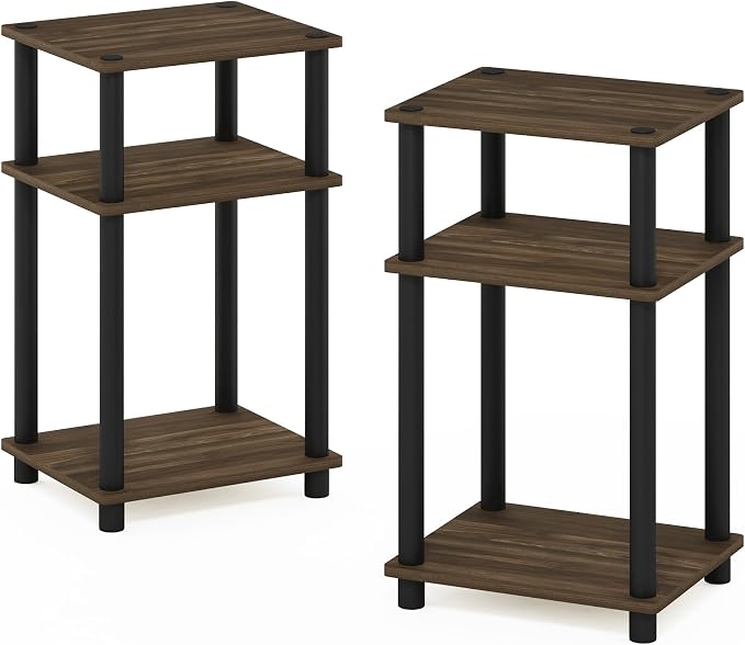 Furinno JUST Night Stand Set of 2, 3-Tier Turn-N-Tube Nightstand, Toolless - Image 6