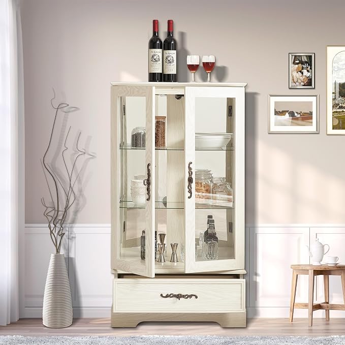 Lighted Glass Curio Display Cabinet - Image 6