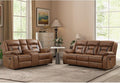 EBELLO Manual Recliner Sofa Set, Faux Leather Reclining Living Room Furniture by EBELLO