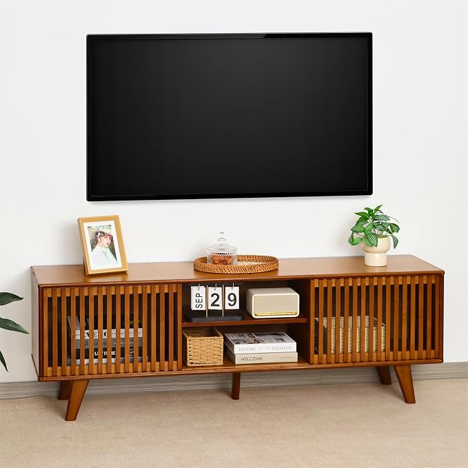 Bamboo TV Stand for TVs up to 65", Accent Entertainment Center by MordchilHF