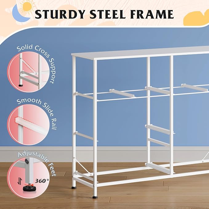 WLIVE Dresser for Bedroom with 8 Drawers, Wide Fabric Dresser for Storage and - Image 7