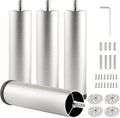 4 Pack Bed Support Legs Extensions 6 inch Silver Sofa Legs Adjustable Furniture by Unknown