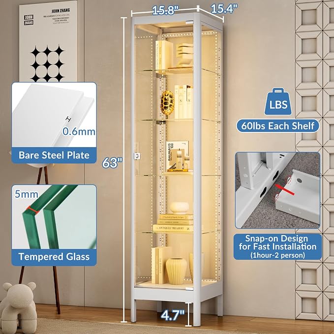 5-Tier Glass Display Cabinet - Image 3