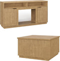 2-Piece Fluted Living Room Set Includes 31.5" Fluted Lift Top Coffee Table by PATIOCHIC