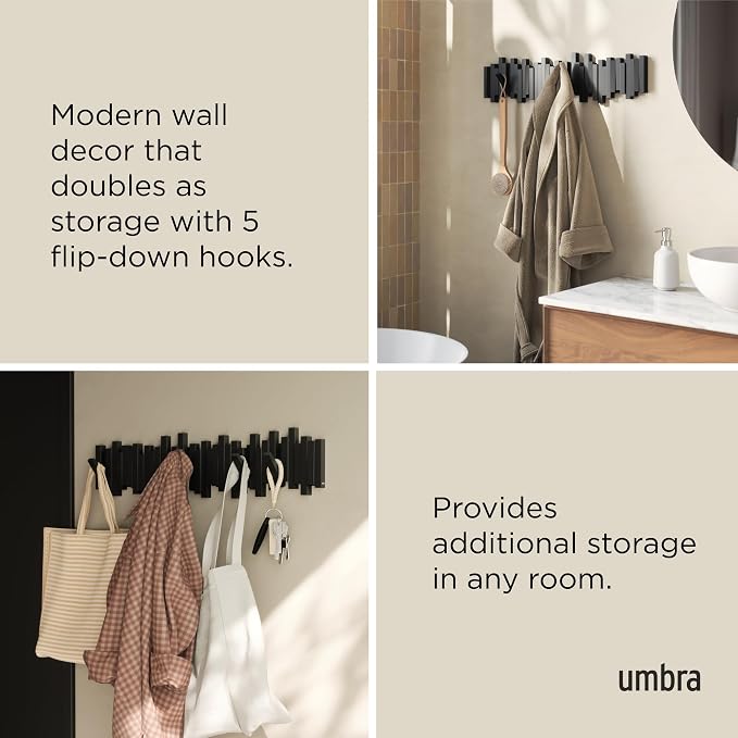 Umbra Sticks Wall-Mounted Coat Rack Rail Hook - Image 4