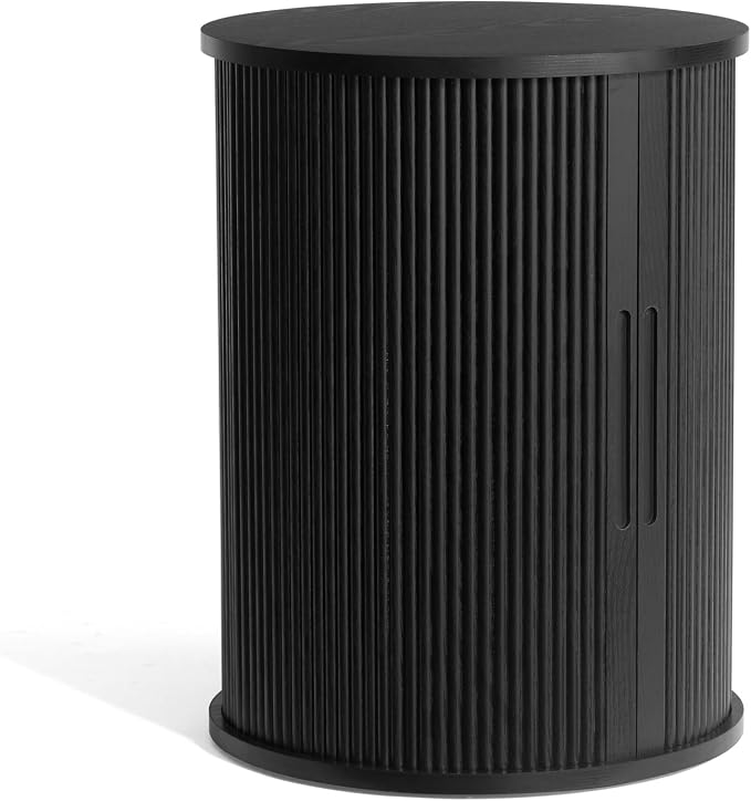 LINSY HOME Round Fluted End Table, Tall Side Table - Image 6