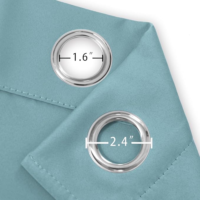 LEMOMO Stone Blue Blackout Curtains 52 x 63 Inch Length/Set of 2 Curtain - Image 5