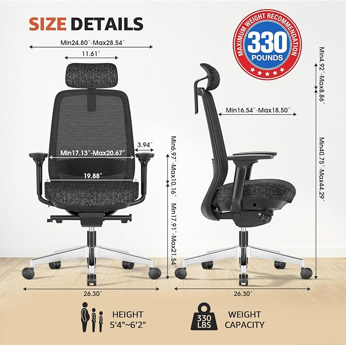 ErgoSift M2 Office Chair Ergonomic Desk Chair High-Back Mesh Desk Chair - Image 2
