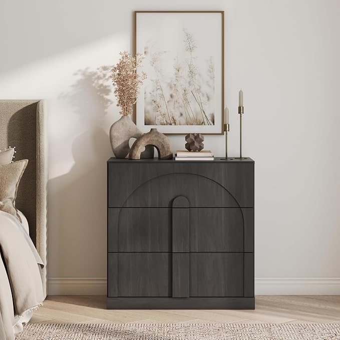 BELLEZE Bookcase with 3 Drawers, Modern Book Shelf with Wide Wooden Handle - Image 6