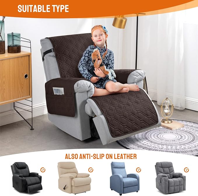 VANSOFY 100% Waterproof Recliner Chair Covers, Recliner Cover Non-Slip Dog - Image 5