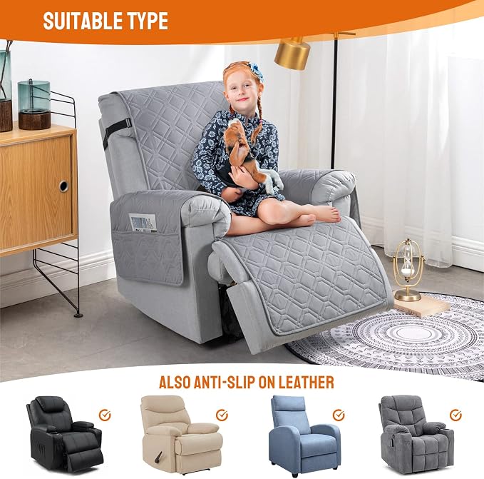 VANSOFY 100% Waterproof Recliner Chair Covers, Recliner Cover Non-Slip Dog - Image 7