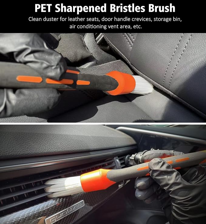 YeewayVeh 3pcs Car Detailing Brush Set, Boars Hair Detailing Brushes, Ultra - Image 5