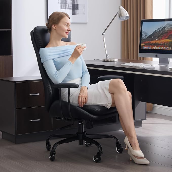 E-Motie Office Chair, Leather Desk Chair - Image 9
