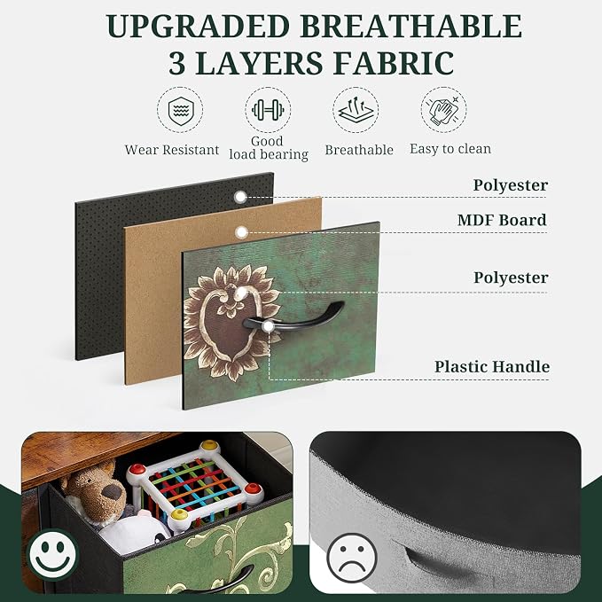 5-Drawer Dresser for Bedroom, Anti-Tip Wide Storage Organizer Fabric Chest of - Image 6