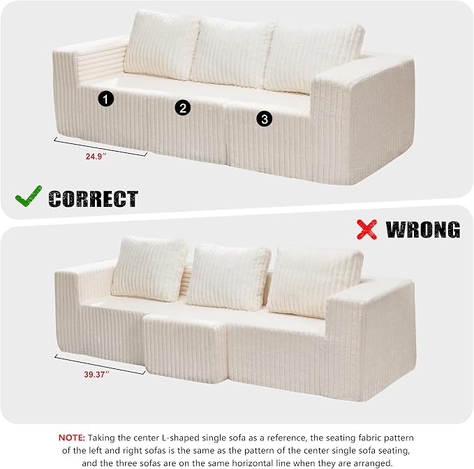 Modular Sectional Sofa 3-Seater Modular Couch - Image 4