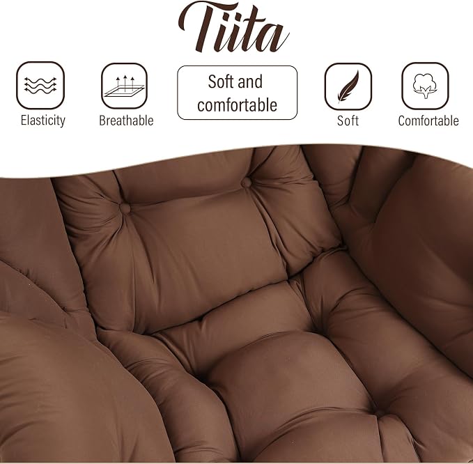 Tiita Lazy Chair with Ottoman, Comfy Leisure Sofa Armchair with Ottoman - Image 9