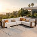 SUNSHINE VALLEY Patio Sectional Furniture, Outdoor Yellow Rattan Wicker Sofa by SUNSHINEVALLEY