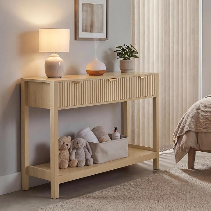 Nasonet Fluted Console Table, Wooden Sofa Table - Image 7