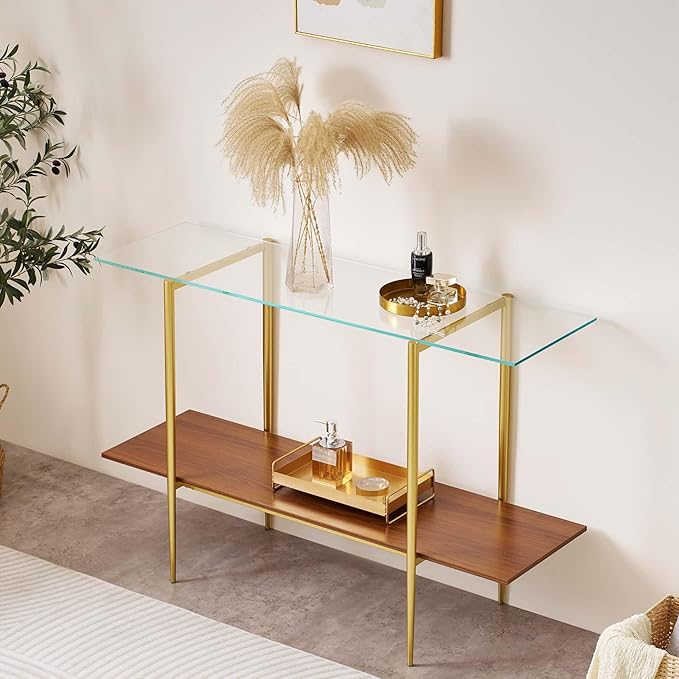 LumFurn Extra Large Glass Console Table by LumFurn