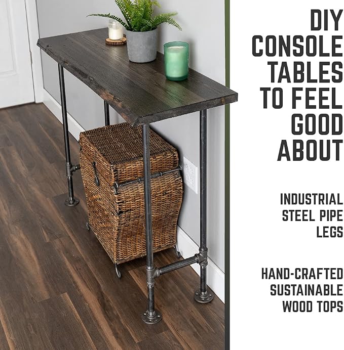 Restore by Pipe DÉCOR Live Edge Wood Console Table 48 in. x 16 in. x 34 in. - Image 4