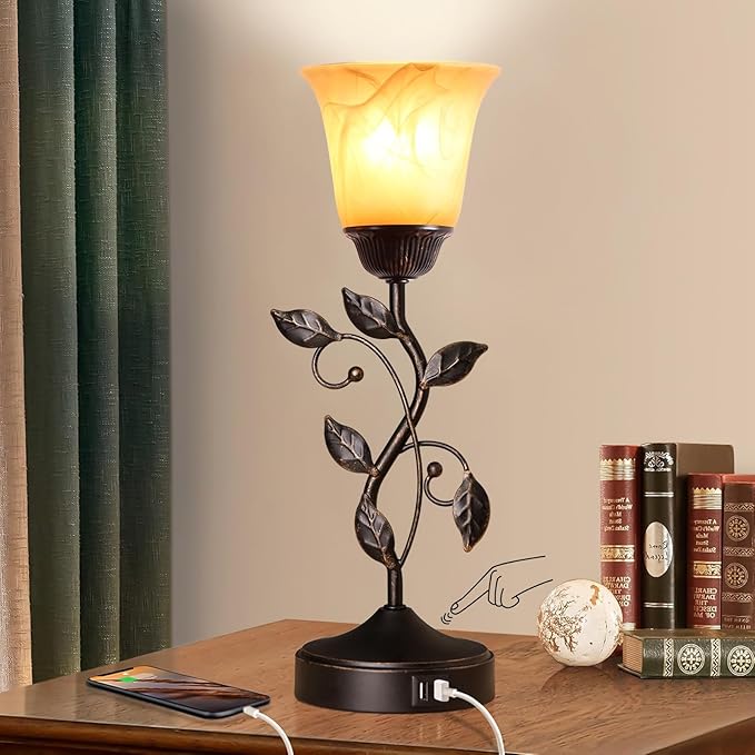 Touch Control Table Lamp with 2 USB Charging Ports, 3-Way Dimmable Bedside - Image 2