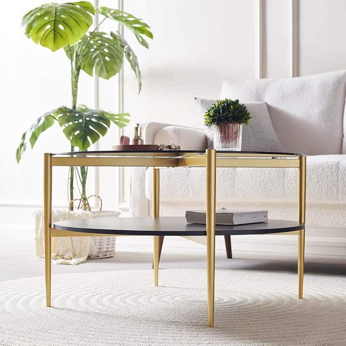 LumFurn Round Coffee Table for Living Room, Mid-Century Modern Design, D30 x H17 - Image 5