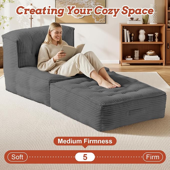 5-in-1 Convertible Folding Sofa Bed, Frameless Convertible Couch - Image 8