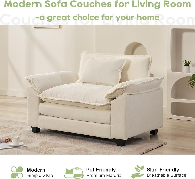 Oprisen Modular Sectional Sofa, Comfy Cloud Couch Sectional Sofa, Chenille Sofa - Image 7