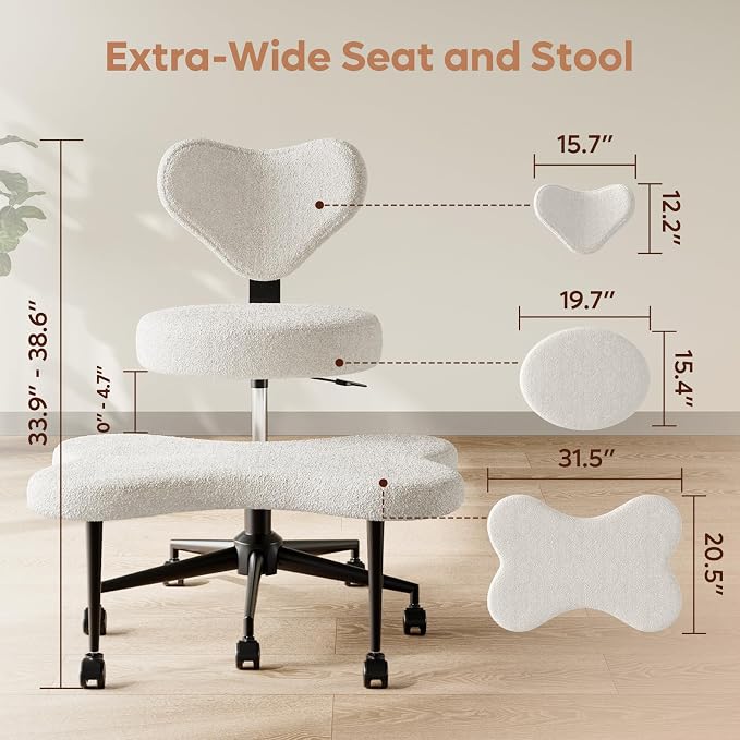 Pinmoco Ergonomic Cross Legged Chair, 360° Swivel Meditation Chair - Image 2
