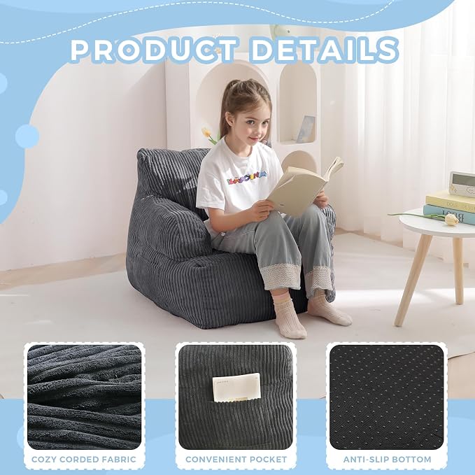 MAXYOYO Kids Bean Bag Chair, Stuffed Toddler Bean Bag Sofa - Image 3