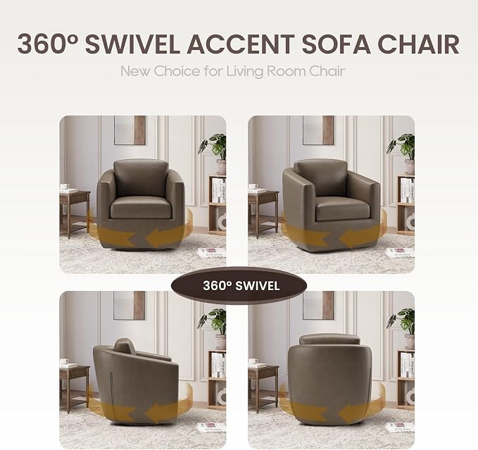 COLAMY 360° Swivel Accent Chair - Image 8