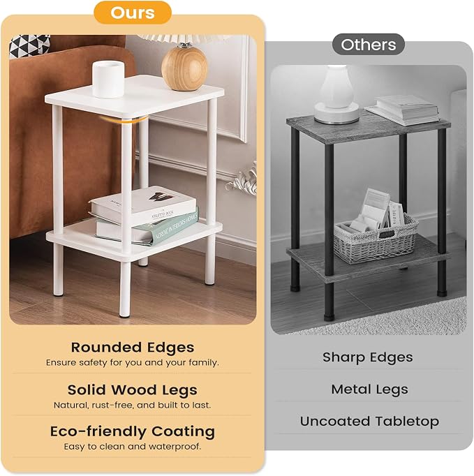 Apicizon 2 Tier End Table Set of 2, Small Side Table - Image 4