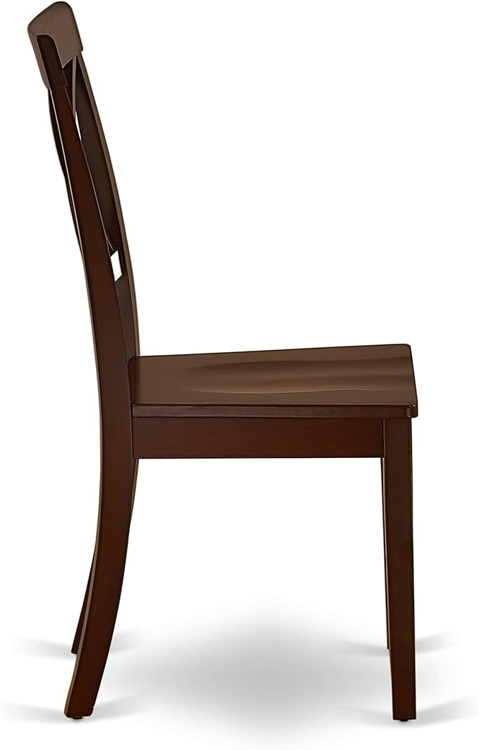 East West Furniture DLBO5-MAH-W 5 Piece Dining Room Table Set Includes a Round - Image 7